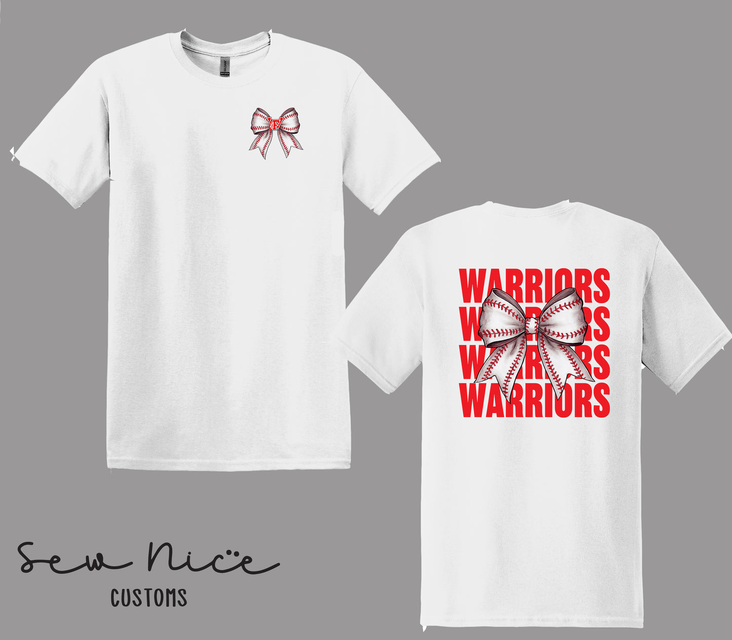 Warriors Baseball Bow- Unisex Adult/Youth T-Shirt