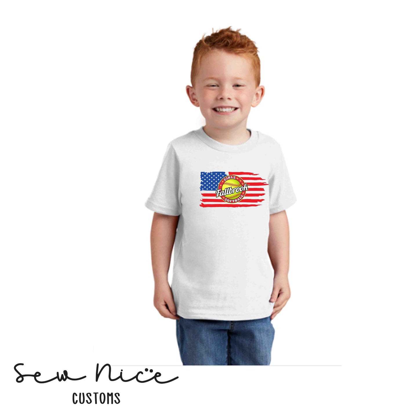 American Flag Softball -Unisex TODDLER Shirt