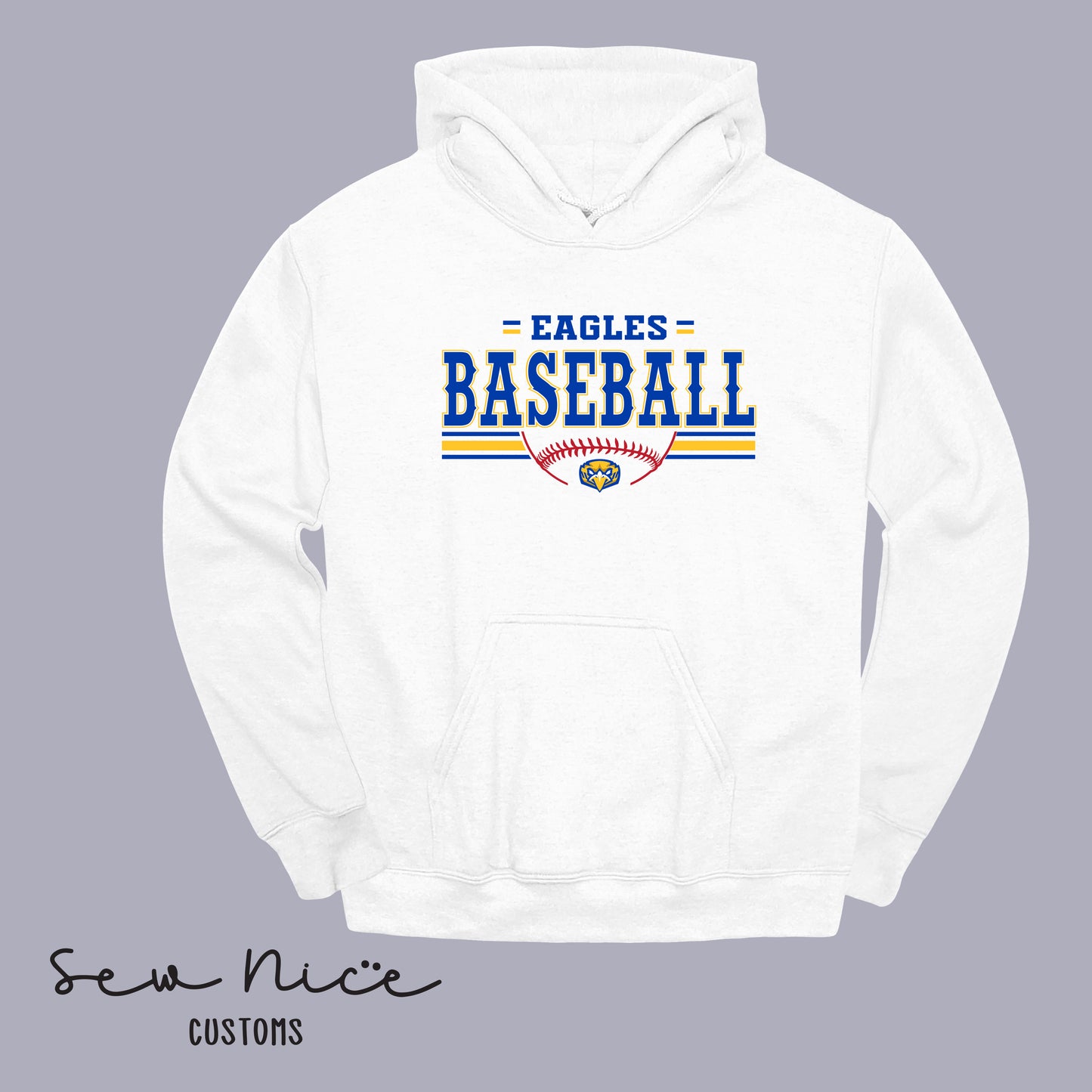 Eagles Baseball Stripes- Unisex Adult/Youth Hoodie