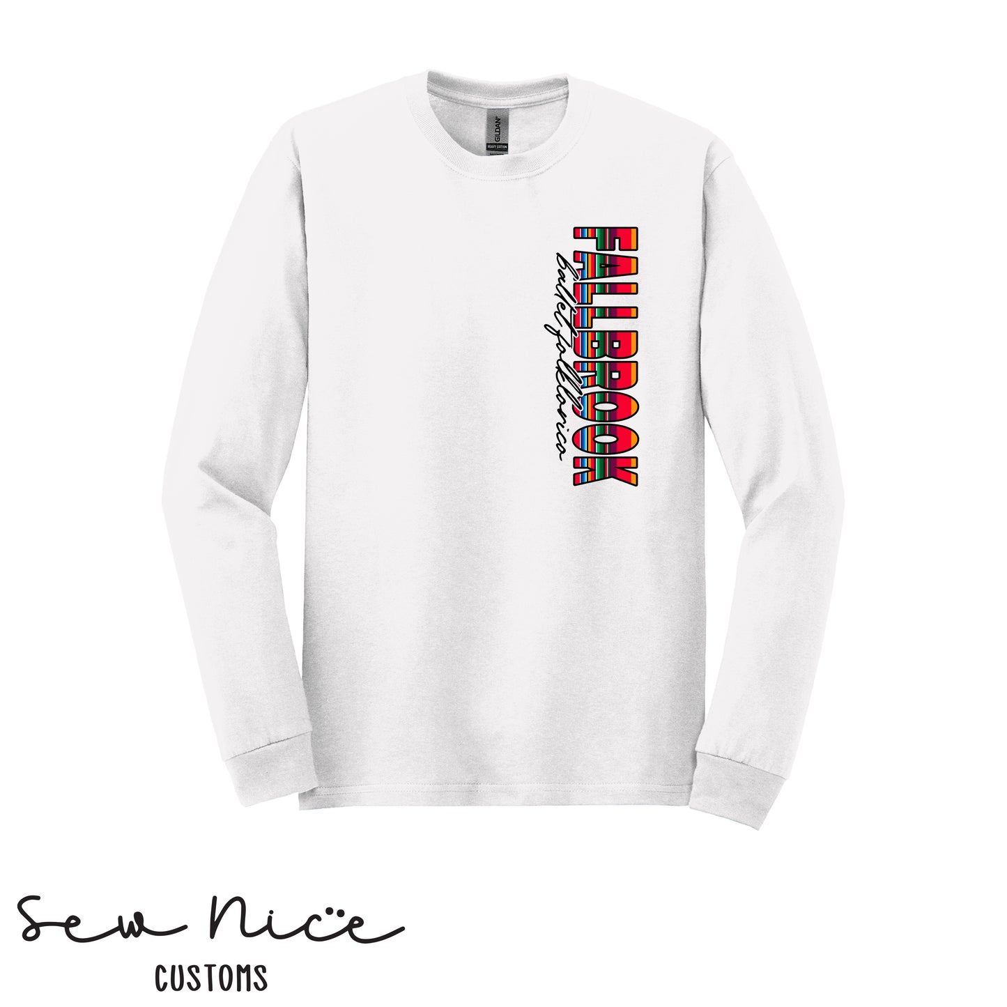 Fallbrook Serape Side Design-Unisex Adult/Youth Long Sleeve Shirt