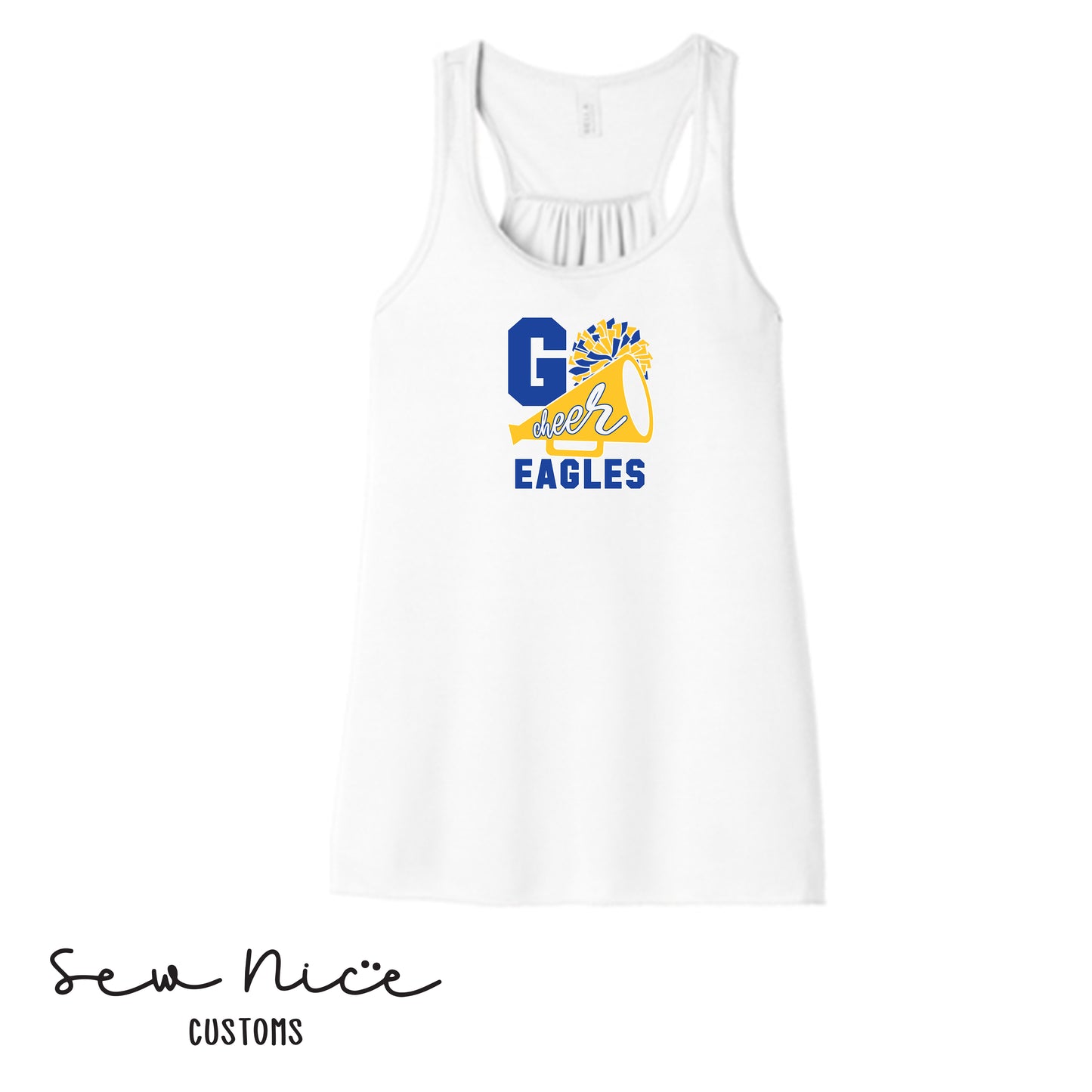 GO CHEER Eagles- Ladies Bella Canvas Flowy Tank Top