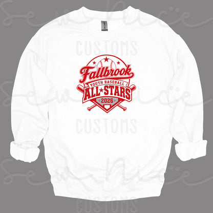 Fallbrook Youth Baseball- ALL STARS 2026-Unisex Crewneck Sweatshirt