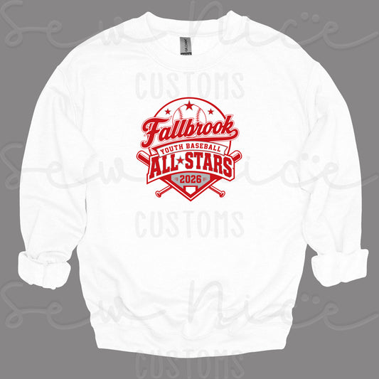 Fallbrook Youth Baseball- ALL STARS 2026-Unisex Crewneck Sweatshirt