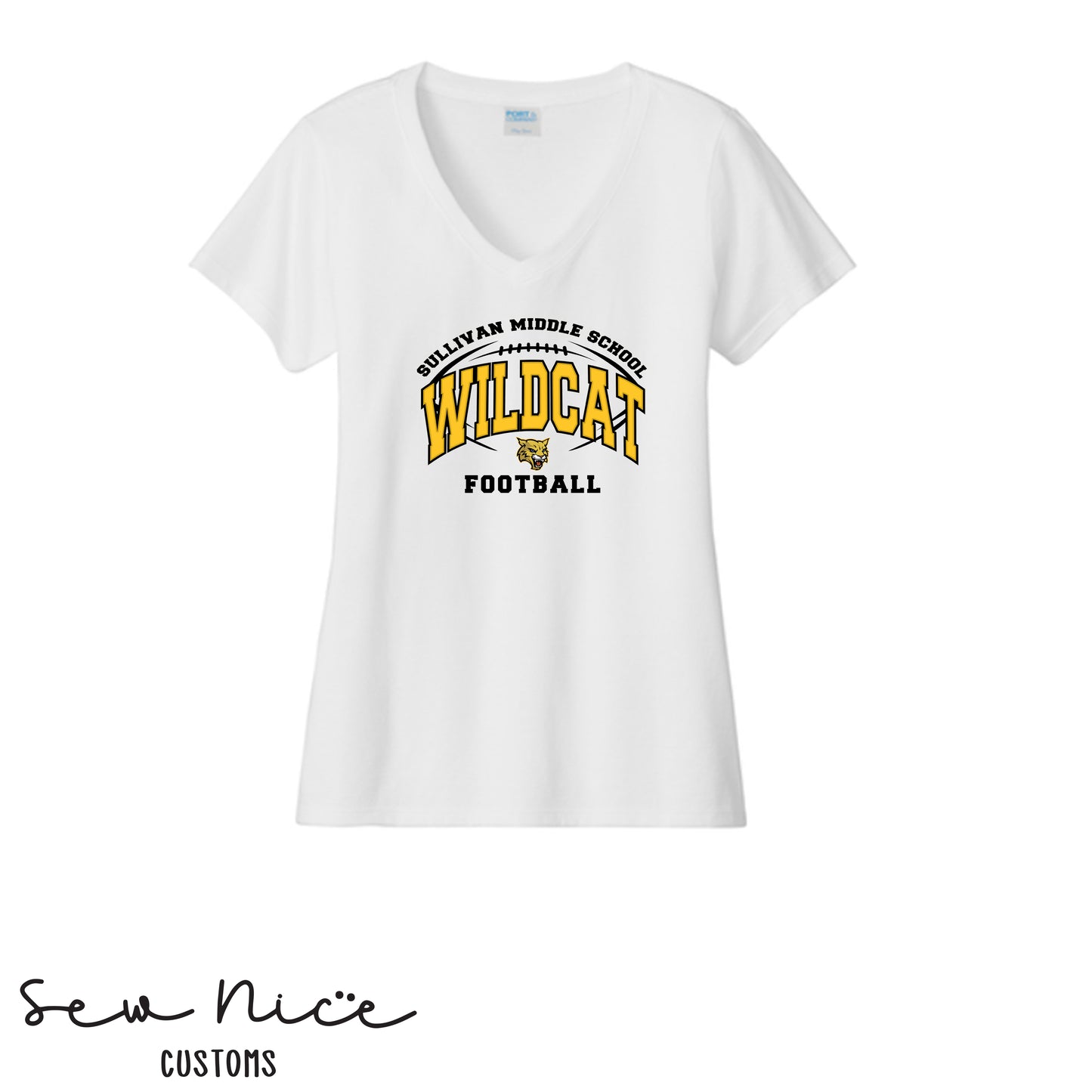 Sullivan Wildcat Football- Ladies V-Neck Shirt