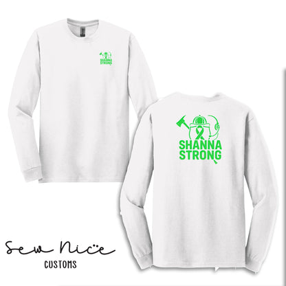 Shanna Strong Unisex Adult/Youth Long Sleeve Shirt -Left Chest/Back Designs