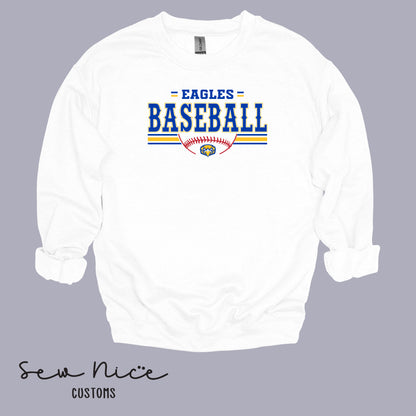 Eagles Baseball Stripes- Unisex Adult/Youth Crewneck Sweatshirt
