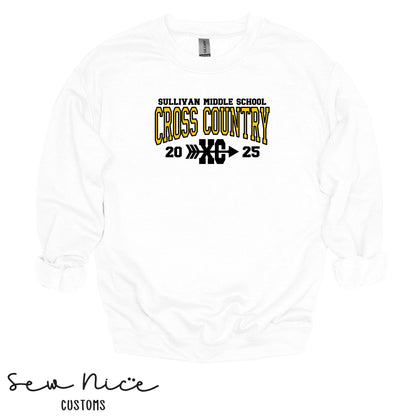 Sullivan Middle School Cross Country XC- Unisex Adult/Youth Crewneck Sweatshirt