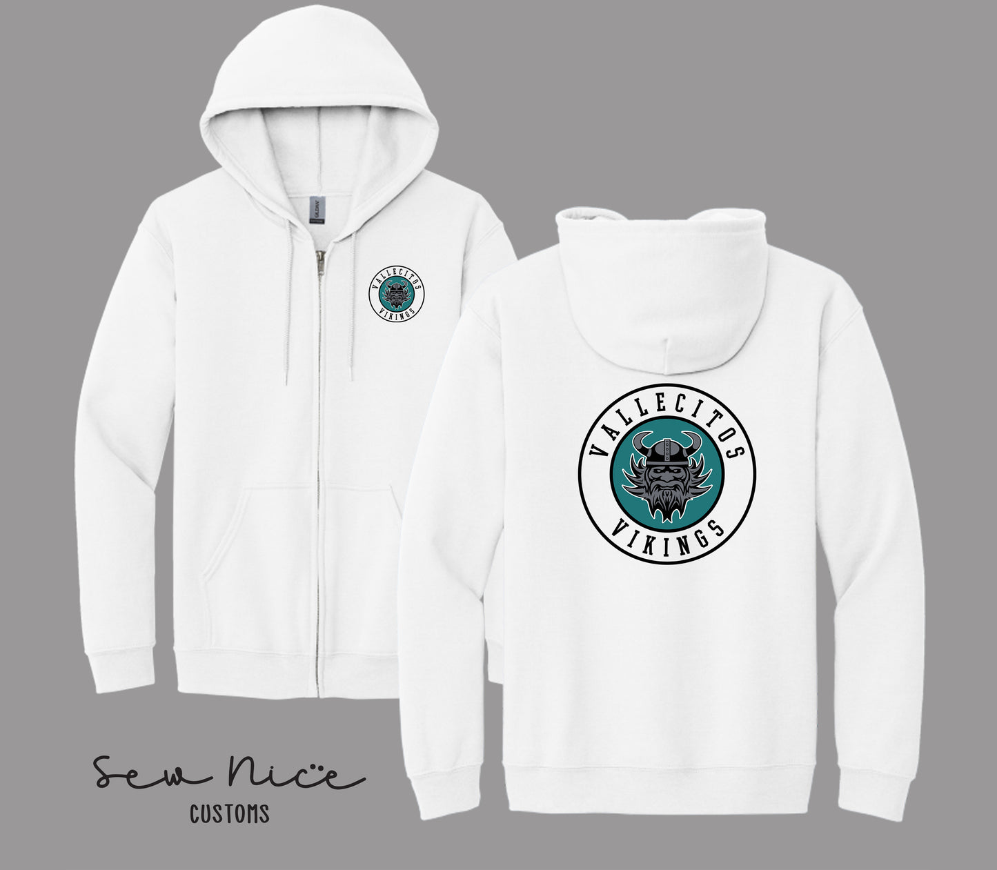 Vallecitos Logo- Unisex Adult/Youth Full Zip Hoodie
