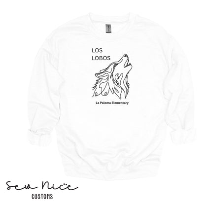 Los Lobos Line Drawing- Unisex Adult/Youth Crewneck Sweatshirt