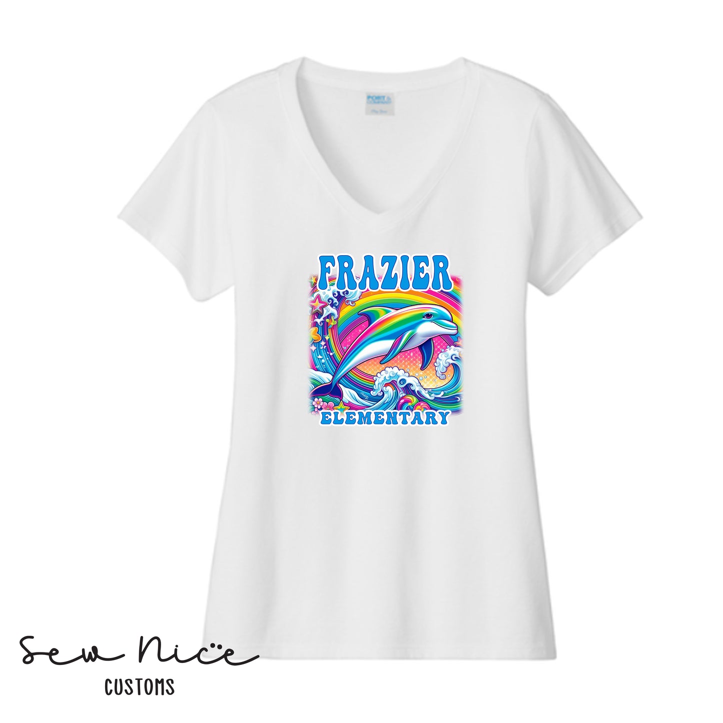 Frazier- LISA FRANK Design- Ladies V-Neck Shirt