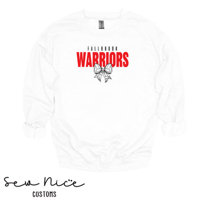 Fallbrook Warriors Volleyball Bow- Unisex Adult/Youth Crewneck Sweatshirt