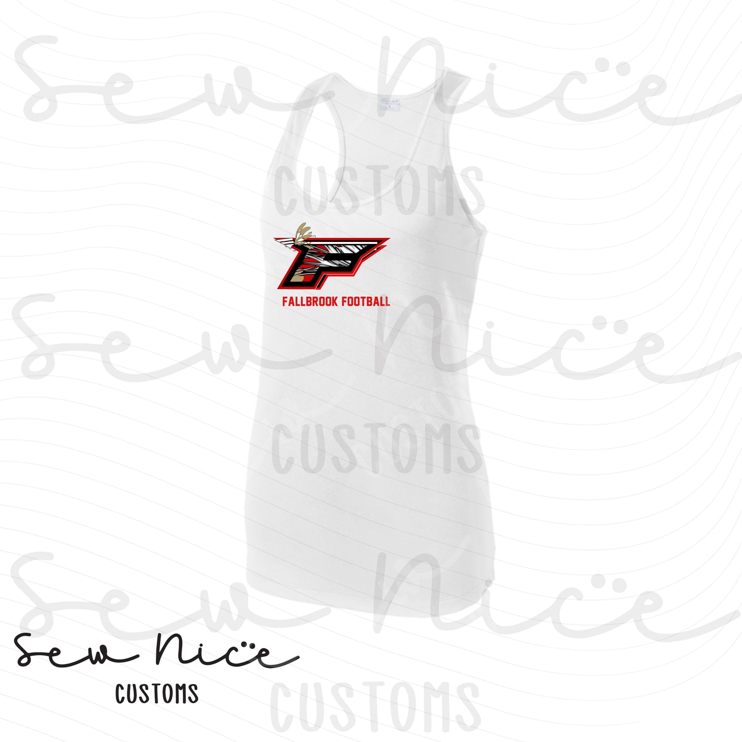 F Football Logo Dri Fit Ladies Racerback Tank Top