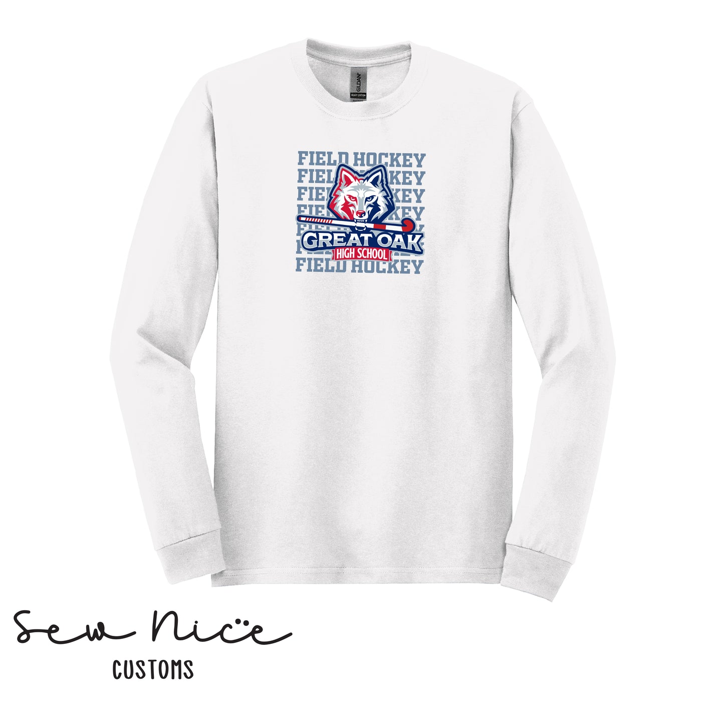 GO Stacked Field Hockey- Unisex Adult/Youth Long Sleeve Shirt