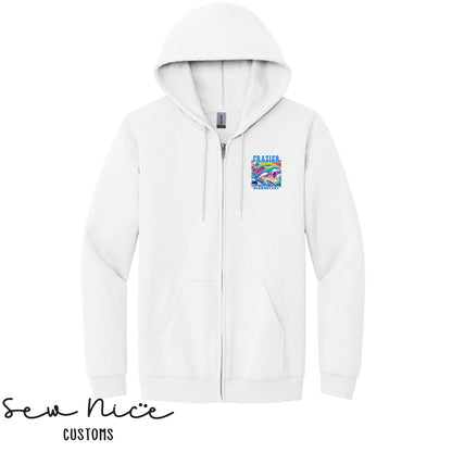 Frazier- LISA FRANK Design- Unisex Adult/Youth Full Zip Hoodie