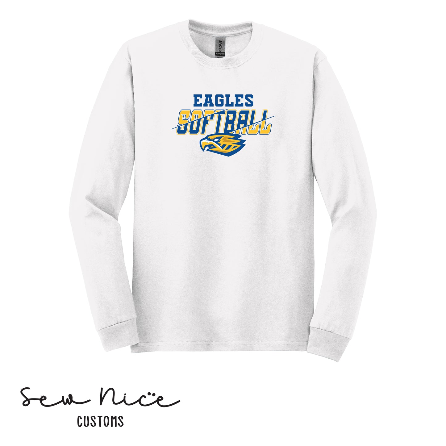 Eagles Slash Softball- Unisex Adult/Youth Long Sleeve Shirt
