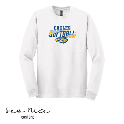 Eagles Slash Softball- Unisex Adult/Youth Long Sleeve Shirt