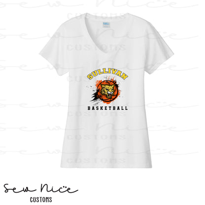 Splatter Sullivan Basketball-Ladies V-Neck Shirt