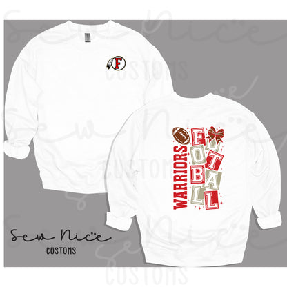 Warriors Football Block- Crewneck Sweatshirt