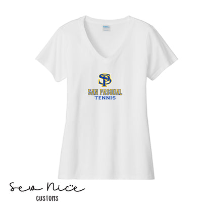 SP San Pasqual Tennis- Ladies V-Neck Shirt