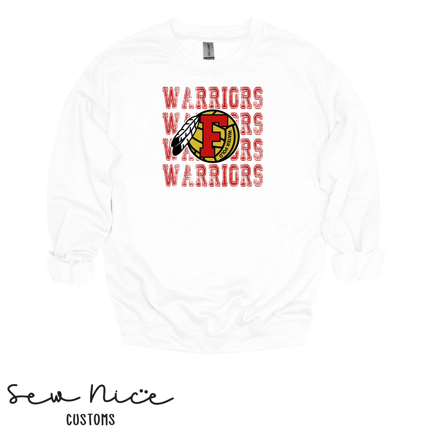 Warriors Stacked FHS Water Polo- Unisex Adult/Youth Crewneck Sweatshirt