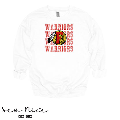 Warriors Stacked FHS Water Polo- Unisex Adult/Youth Crewneck Sweatshirt