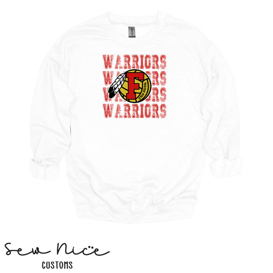 Warriors Stacked FHS Water Polo- Unisex Adult/Youth Crewneck Sweatshirt