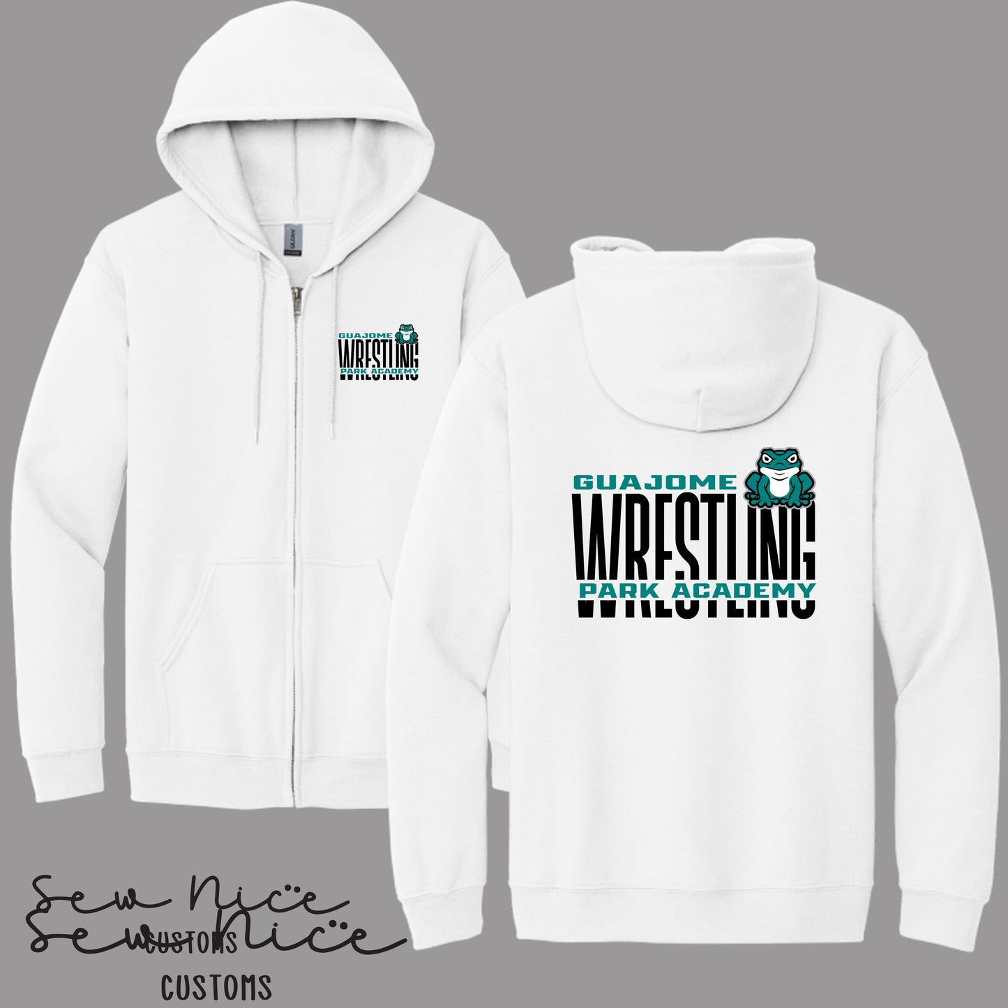 Guajome Tall WRESTLING Design- Unisex Adult/Youth Full Zip Hoodie