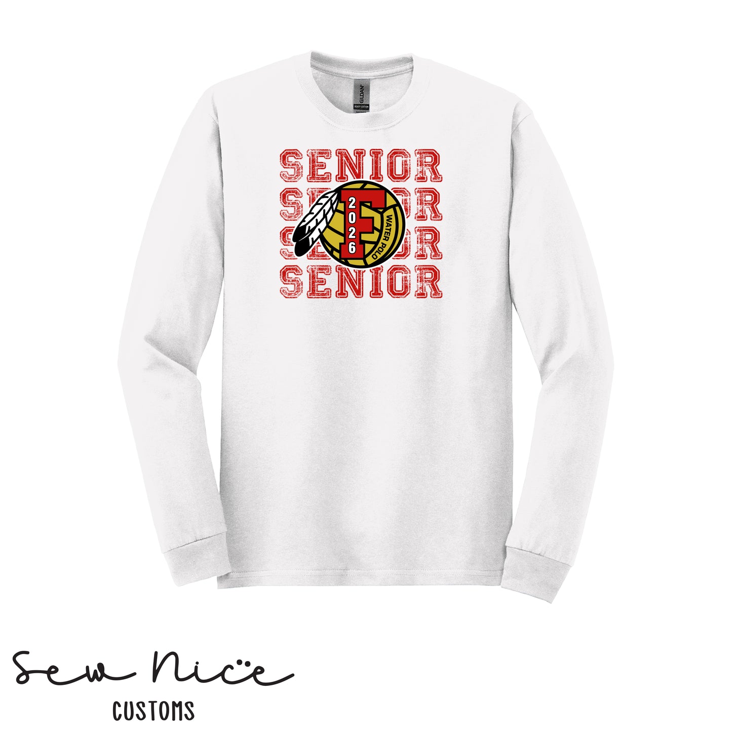 FHS Water Polo Stacked SENIOR 2026- Unisex Adult/Youth Long Sleeve Shirt