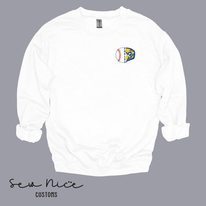 Split Baseball & Eagle Face- Unisex Adult/Youth Crewneck Sweatshirt