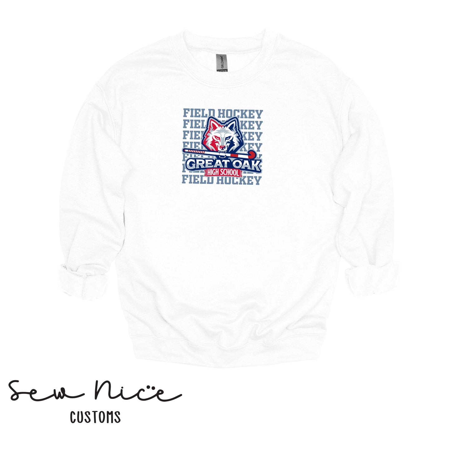 GO Stacked Field Hockey- Unisex Adult/Youth Crewneck Sweatshirt