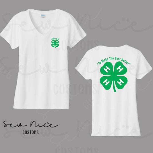4H- To Make The Best Better- Ladies V-Neck Shirt