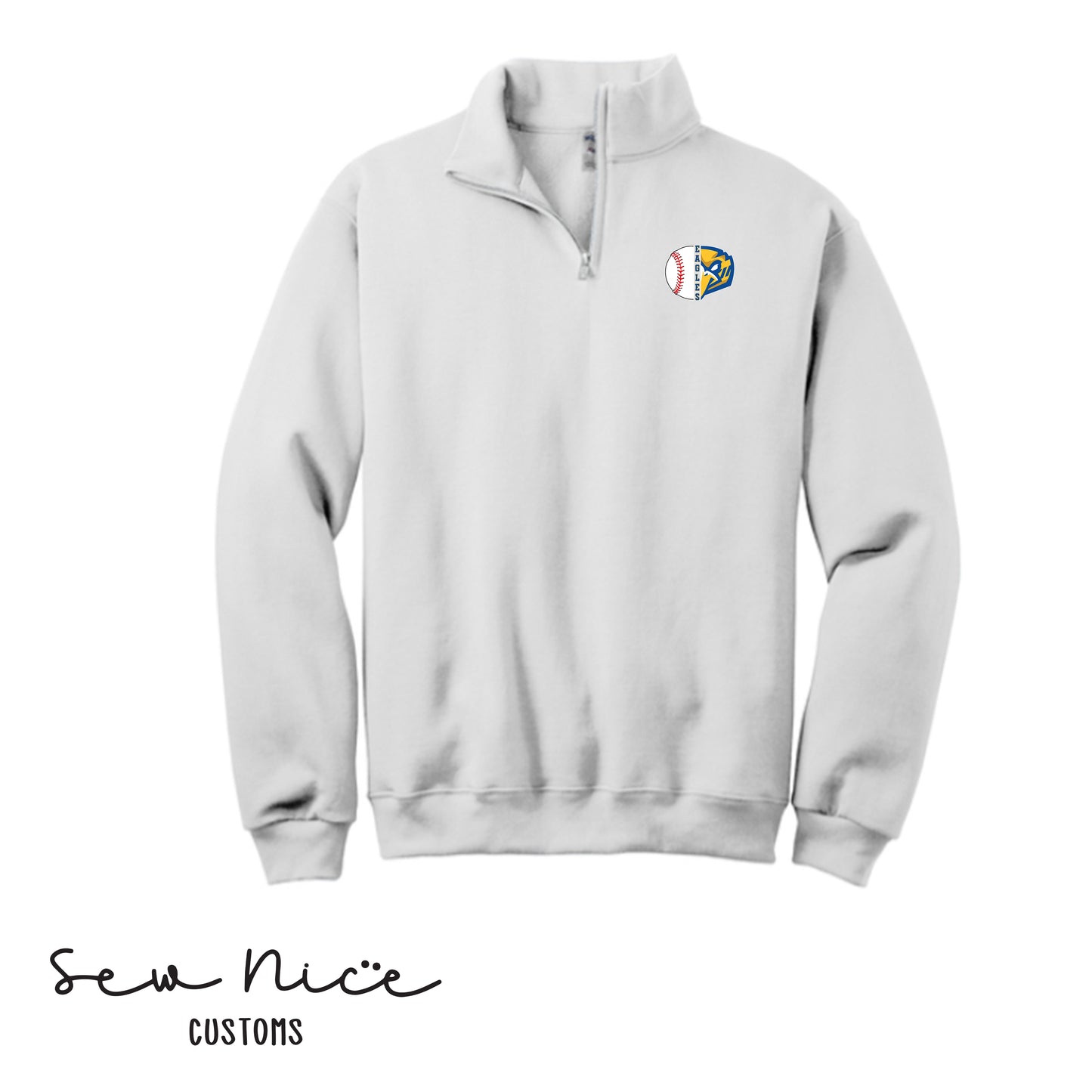 Split Baseball & Eagles Face- Unisex Adult/Youth 1/4 Zip