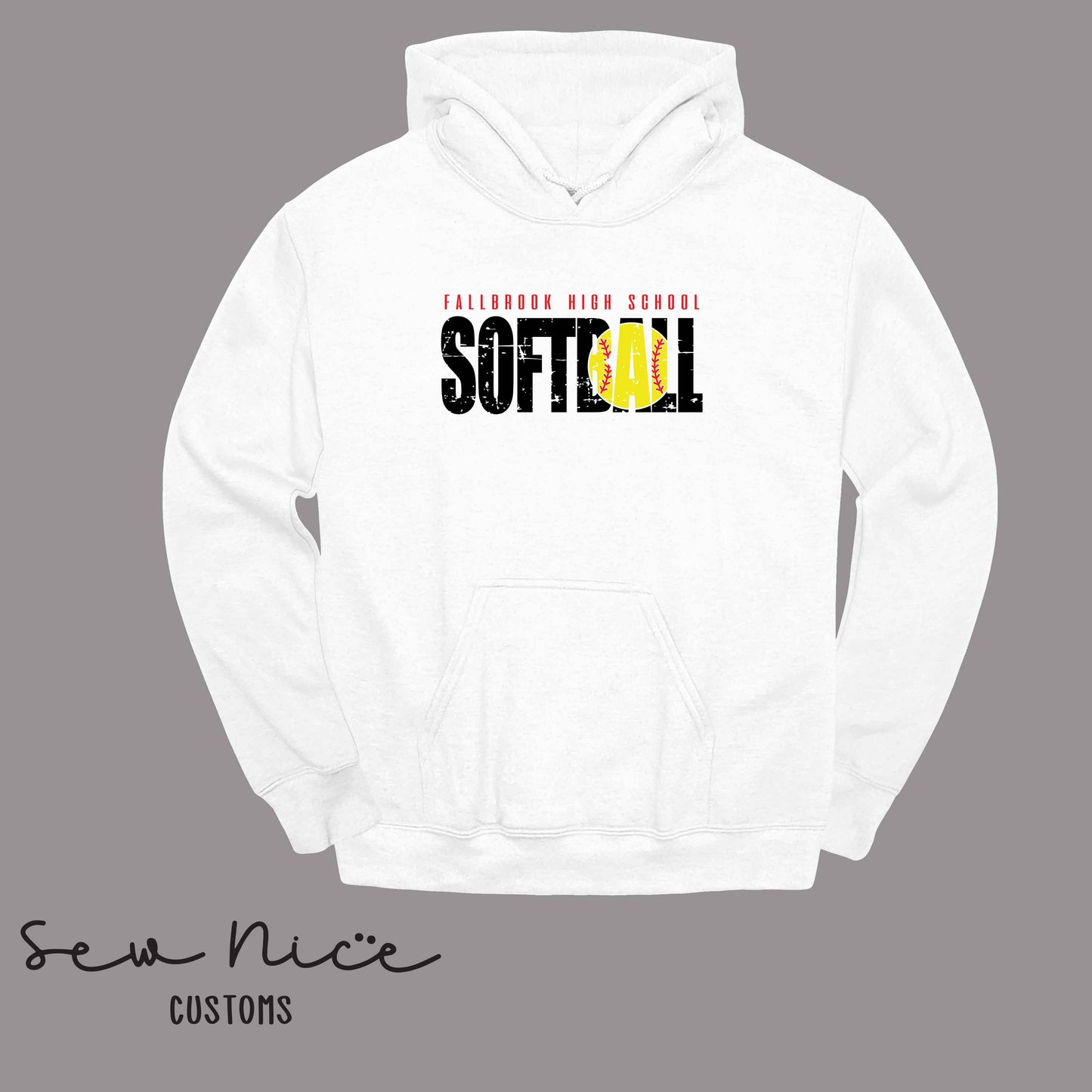 Fallbrook High School Softball- Unisex Adult/Youth Hoodie