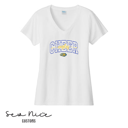 CHEER Eagles Script- Ladies V-Neck Shirt