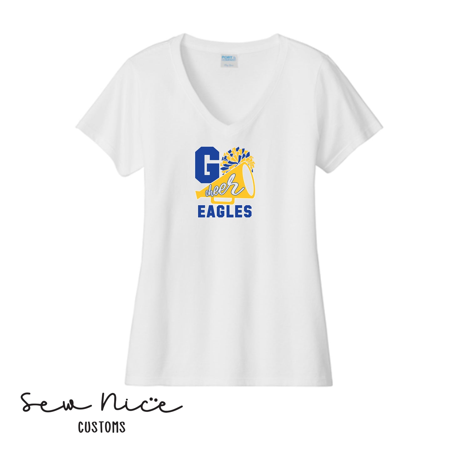 GO CHEER Eagles- Ladies V-Neck Shirt