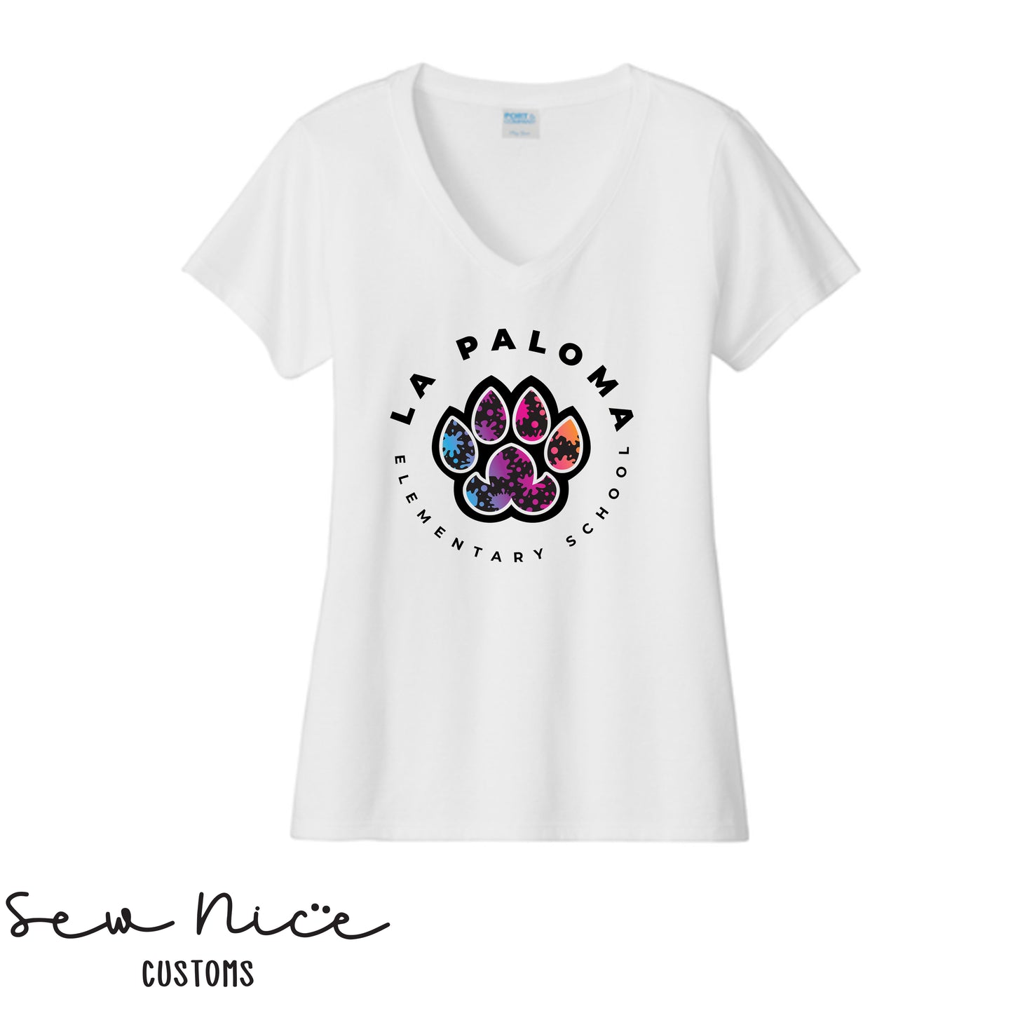 La Paloma PAINT SPLATTER- Ladies V-Neck Shirt