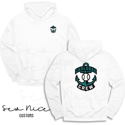 Carlsbad Crew Unisex Hoodie - Left Chest & Back Design