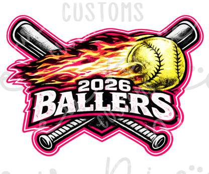 2026 Ballers (Bats) Softball- Unisex T-Shirt