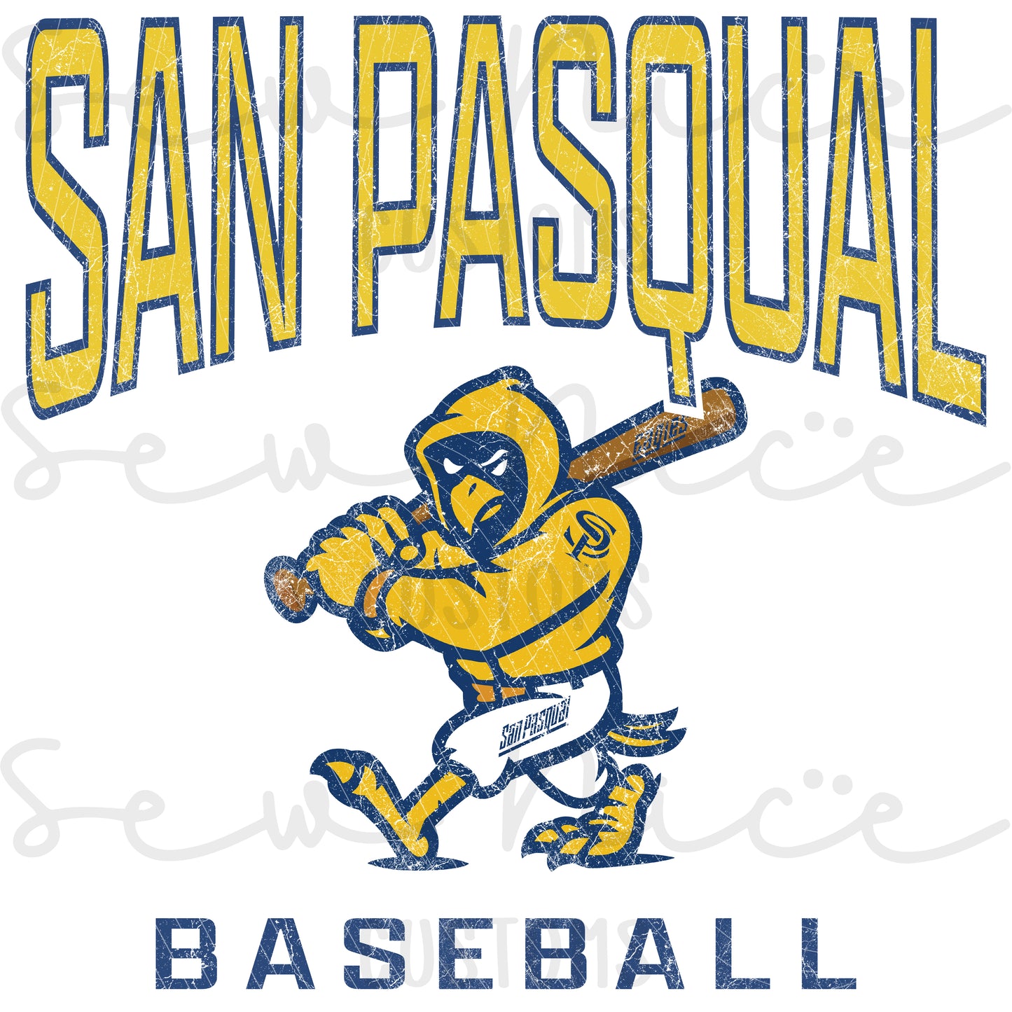 San Pasqual Baseball Mascot- Ladies V-Neck Shirt