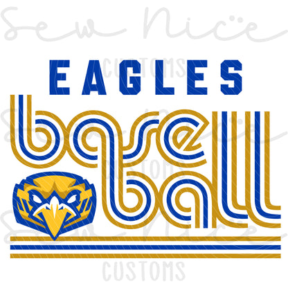 Retro Eagles Baseball- Ladies V-Neck Shirt