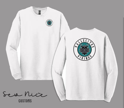 Vallecitos Logo- Front/Back Print- Unisex Adult/Youth Long Sleeve Shirt