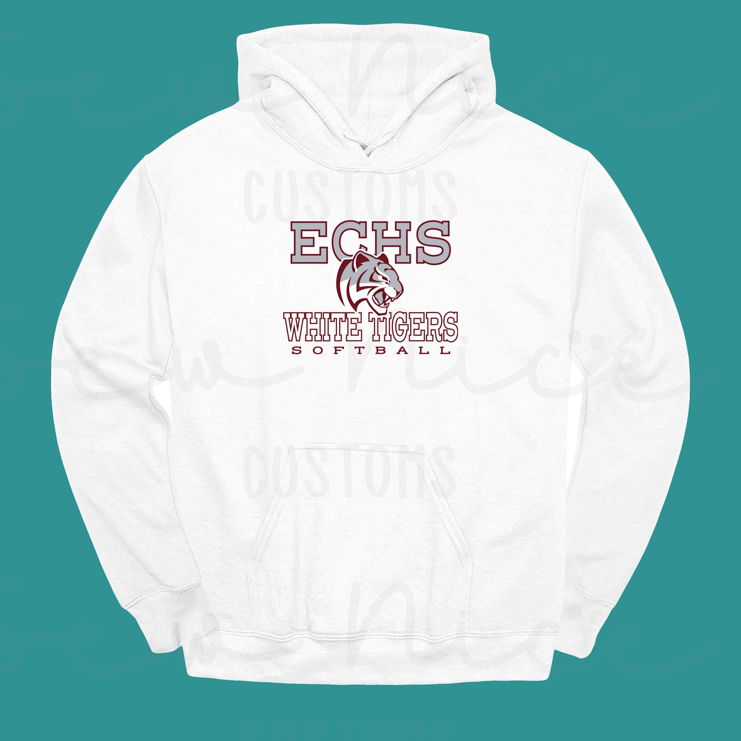 ECHS White Tigers Softball- Unisex Adult/Youth Hoodie