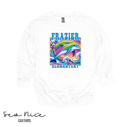 Frazier- LISA FRANK Design- Unisex Adult/Youth Crewneck Sweatshirt