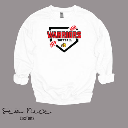 FHS Softball Plate- Unisex Adult/Youth Crewneck Sweatshirt