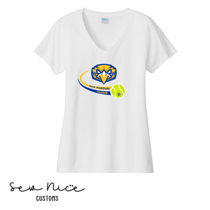 SP Eagles Swoosh Tennis- Ladies V-Neck Shirt
