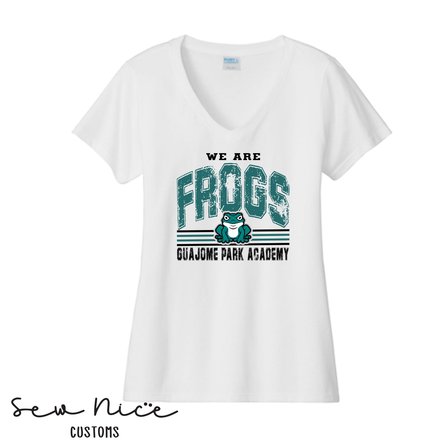 Guajome- Vintage We Are Frogs-Ladies V-Neck Shirt