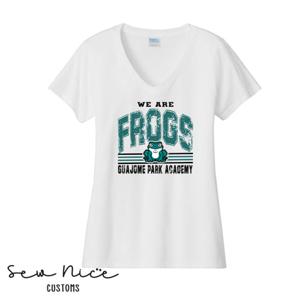 Guajome- Vintage We Are Frogs-Ladies V-Neck Shirt