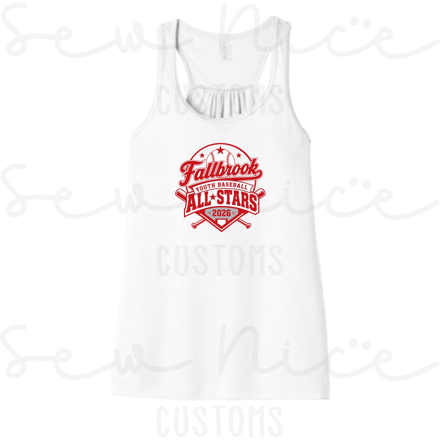 Fallbrook Youth Baseball- ALL STARS 2026- Ladies Flowy Tank