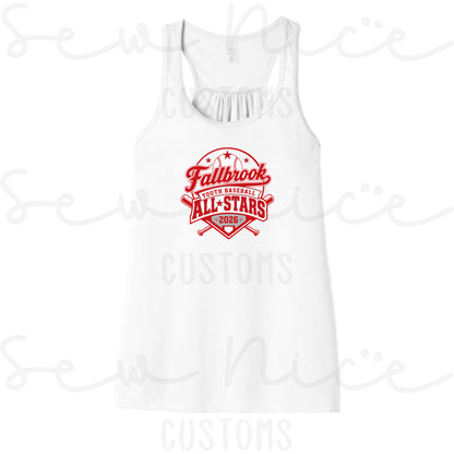 Fallbrook Youth Baseball- ALL STARS 2026- Ladies Flowy Tank