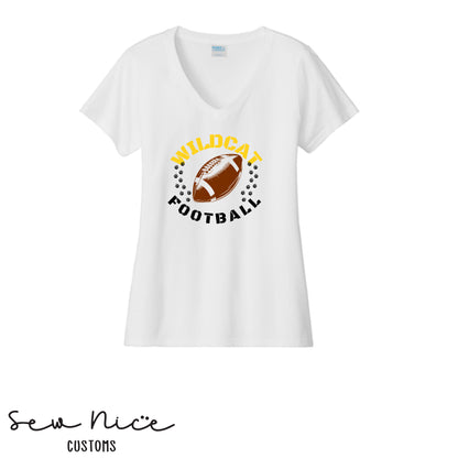 Sullivan Football Paw Prints- Ladies V-Neck Shirt